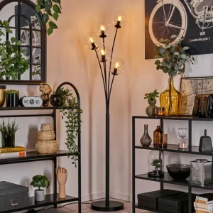 hofstein Lampadaire - Verre 15 cm Gastor Clair, 5 lumières* Lampes En Verre
