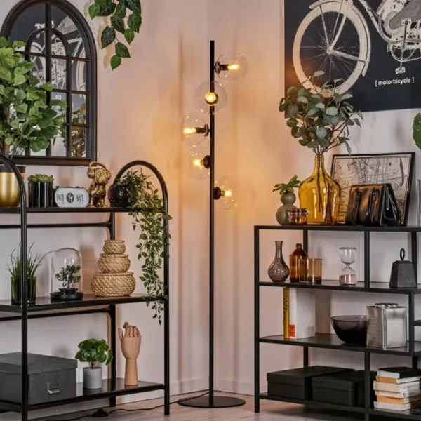 hofstein Lampadaire - Verre 15 cm Gastor Clair, 5 lumières* Lampes En Verre