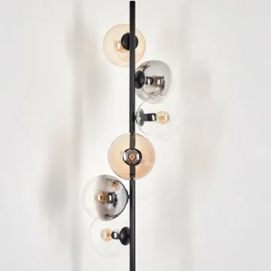 hofstein Lampadaire - Verre 15 cm Gastor Ambre, Clair, Fumé, 6 lumières* Lampes Modernes