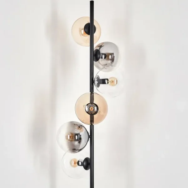 hofstein Lampadaire - Verre 15 cm Gastor Ambre, Clair, Fumé, 6 lumières* Lampes Modernes