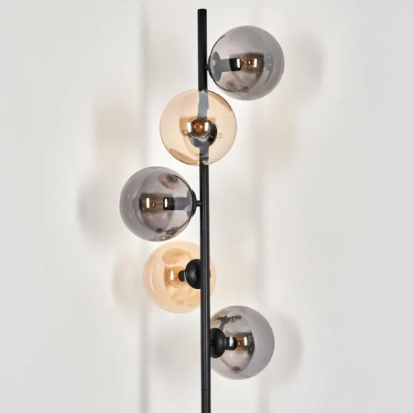 hofstein Lampadaire - Verre 15 cm Gastor Ambre, Fumé, 5 lumières* Lampes Modernes