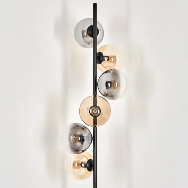 hofstein Lampadaire - Verre 15 cm Gastor Ambre, Clair, Fumé, 6 lumières* Lampes Modernes
