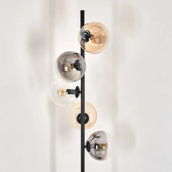 hofstein Lampadaire - Verre 15 cm Gastor Ambre, Clair, Fumé, 5 lumières* Lampes Modernes