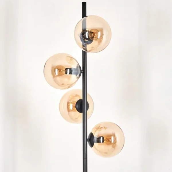 hofstein Lampadaire - Verre 15 cm Gastor Ambre, 4 lumières* Lampes En Verre