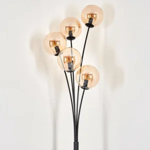 hofstein Lampadaire - Verre 15 cm Gastor Ambre, 5 lumières* Lampes En Verre