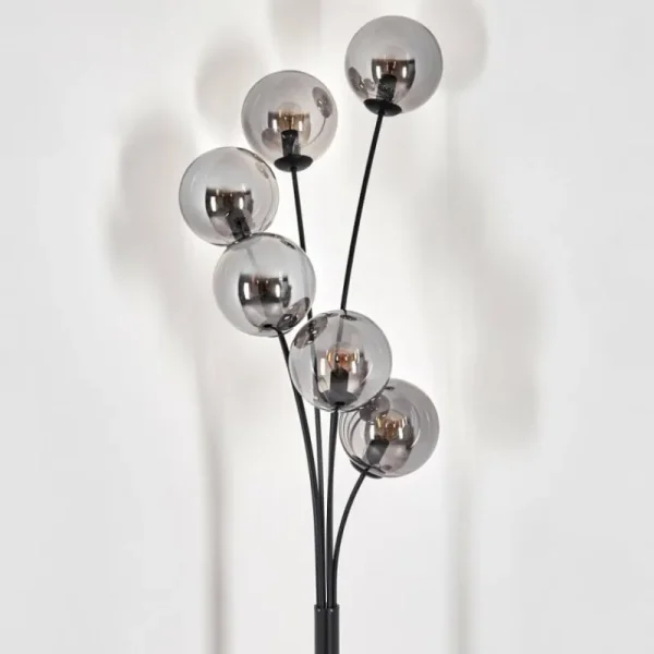 hofstein Lampadaire - Verre 15 cm Gastor Fumé, 6 lumières* Lampes Modernes