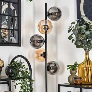 hofstein Lampadaire - Verre 15 cm Gastor Ambre, Fumé, 5 lumières* Lampes Modernes