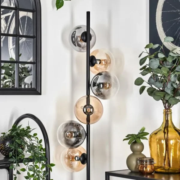 hofstein Lampadaire - Verre 15 cm Gastor Ambre, Clair, Fumé, 6 lumières* Lampes Modernes