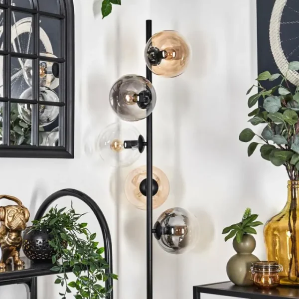 hofstein Lampadaire - Verre 15 cm Gastor Ambre, Clair, Fumé, 5 lumières* Lampes Modernes