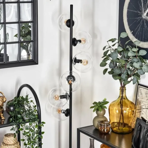 hofstein Lampadaire - Verre 15 cm Gastor Clair, 6 lumières* Lampes En Verre