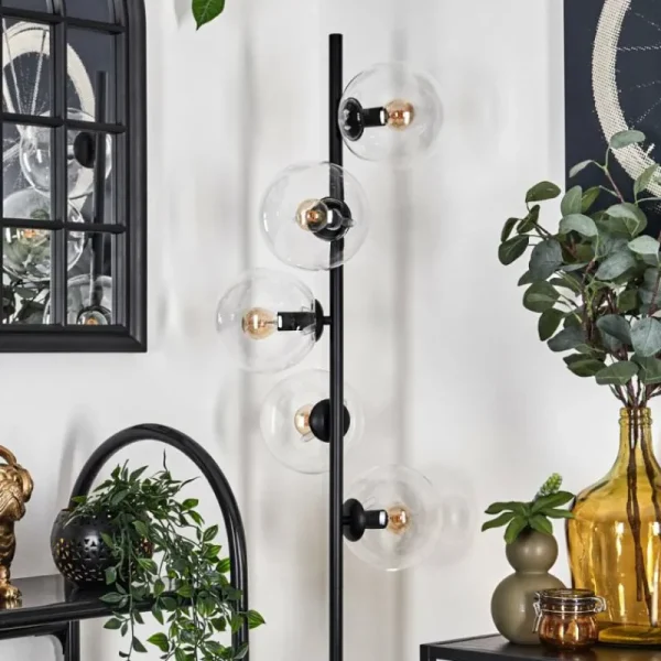 hofstein Lampadaire - Verre 15 cm Gastor Clair, 5 lumières* Lampes En Verre