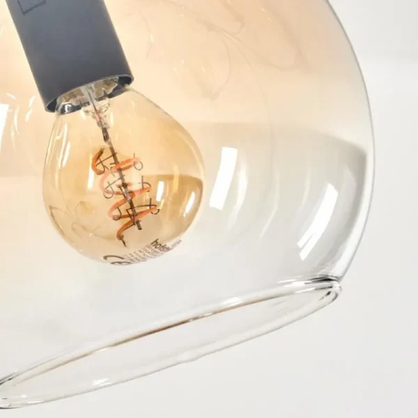 hofstein Lampadaire - Verre 15 cm Koyoto Ambre, Clair, 5 lumières* Lampes En Verre