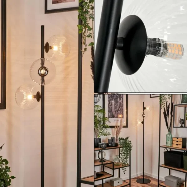 hofstein Lampadaire - Verre 15 cm Remaisnil Clair, 3 lumières* Lampes Modernes