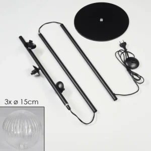 hofstein Lampadaire - Verre 15 cm Remaisnil Clair, 3 lumières* Lampes Modernes