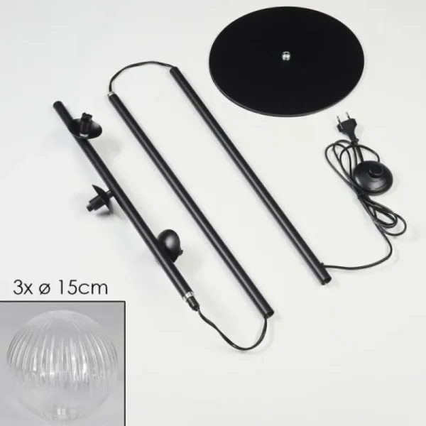 hofstein Lampadaire - Verre 15 cm Remaisnil Clair, 3 lumières* Lampes Modernes