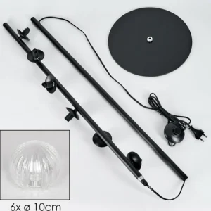hofstein Lampadaire - Verre 10 cm Remaisnil Clair, 6 lumières* Lampes Modernes