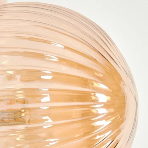 hofstein Lampadaire - Verre 15 cm Remaisnil Ambre, Fumé, 5 lumières* Lampes Modernes