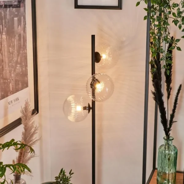 hofstein Lampadaire - Verre 15 cm Remaisnil Clair, 3 lumières* Lampes Modernes