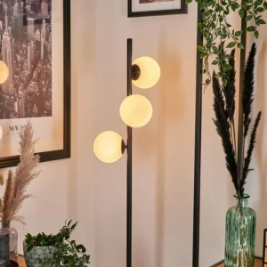 hofstein Lampadaire - Verre 12 cm Remaisnil Blanc, 3 lumières* Lampes Modernes