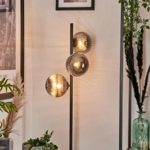 hofstein Lampadaire - Verre 15 cm Remaisnil Fumé, 3 lumières* Lampes Modernes