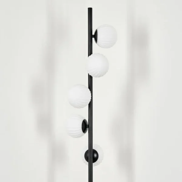 hofstein Lampadaire - Verre 10 cm Remaisnil Blanc, 5 lumières* Lampes Modernes