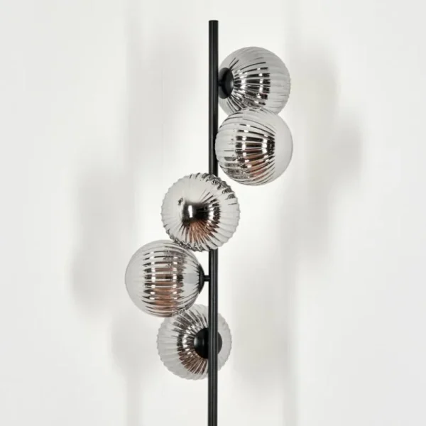 hofstein Lampadaire - Verre 15 cm Remaisnil Fumé, 5 lumières* Lampes Modernes