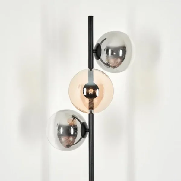 hofstein Lampadaire - Verre 15 cm Remaisnil Ambre, Clair, Fumé, 3 lumières* Lampes Modernes
