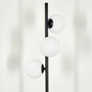 hofstein Lampadaire - Verre 12 cm Remaisnil Blanc, 3 lumières* Lampes Modernes