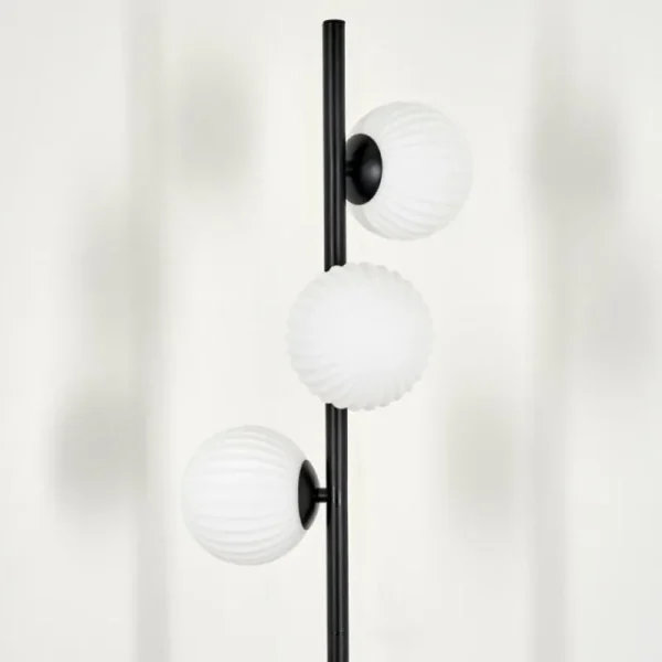 hofstein Lampadaire - Verre 12 cm Remaisnil Blanc, 3 lumières* Lampes Modernes