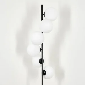hofstein Lampadaire - Verre 15 cm Remaisnil Blanc, 6 lumières* Lampes Modernes