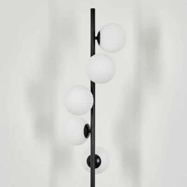 hofstein Lampadaire - Verre 12 cm Remaisnil Blanc, 5 lumières* Lampes Modernes
