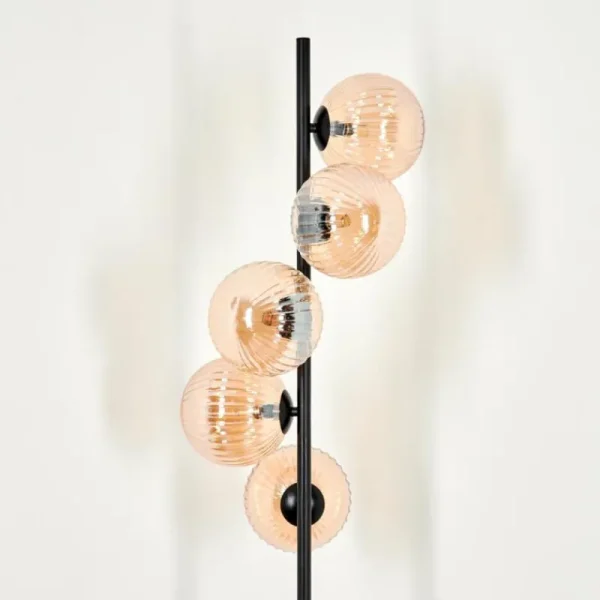 hofstein Lampadaire - Verre 15 cm Remaisnil Ambre, 5 lumières* Lampes Modernes