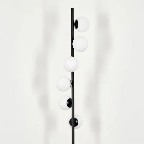 hofstein Lampadaire - Verre 10 cm Remaisnil Blanc, 6 lumières* Lampes En Verre