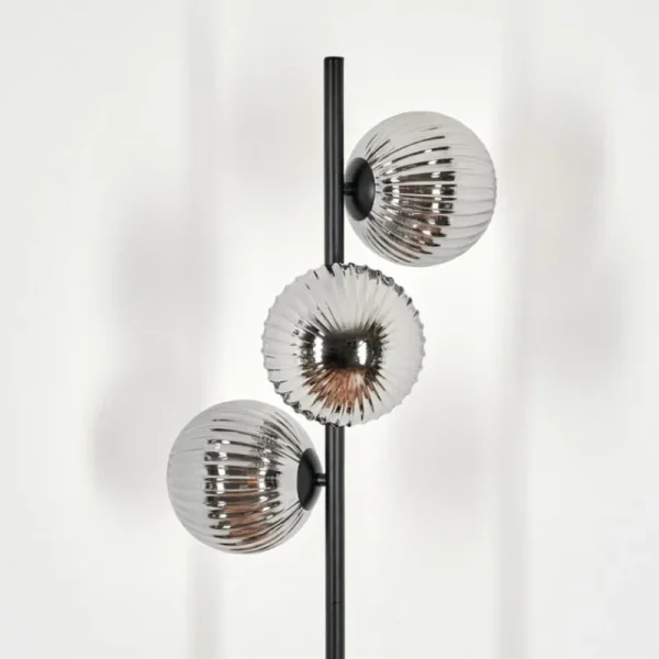 hofstein Lampadaire - Verre 15 cm Remaisnil Fumé, 3 lumières* Lampes Modernes
