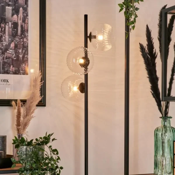 hofstein Lampadaire - Verre 15 cm Remaisnil Clair, 3 lumières* Lampes Modernes