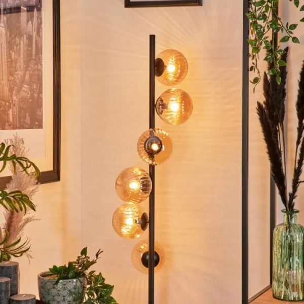 hofstein Lampadaire - Verre 12 cm Remaisnil Ambre, 6 lumières* Lampes Modernes