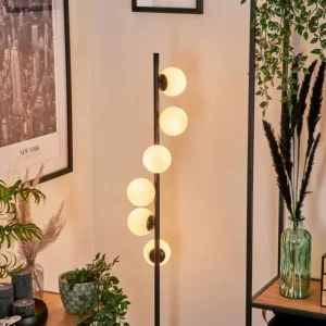 hofstein Lampadaire - Verre 10 cm Remaisnil Blanc, 6 lumières* Lampes En Verre