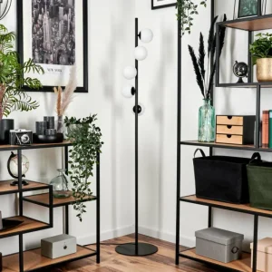 hofstein Lampadaire - Verre 10 cm Remaisnil Blanc, 5 lumières* Lampes Modernes