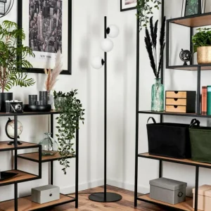 hofstein Lampadaire - Verre 12 cm Remaisnil Blanc, 3 lumières* Lampes Modernes