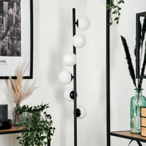 hofstein Lampadaire - Verre 10 cm Remaisnil Blanc, 6 lumières* Lampes En Verre