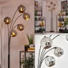 hofstein Lampadaire - Verre 15 cm Ripoll Chrome, 5 lumières* Lampes En Verre