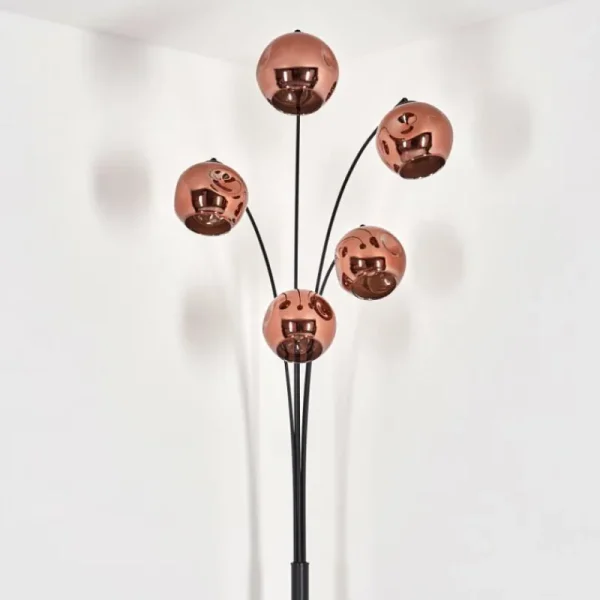 hofstein Lampadaire - Verre 15 cm Ripoll Cuivré, 5 lumières* Lampes En Verre