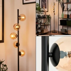 hofstein Lampadaire - Verre Remaisnil Noir, 5 lumières* Lampes En Verre