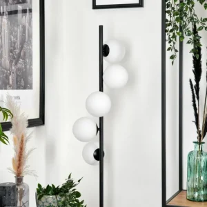hofstein Lampadaire - Verre Remaisnil Blanc, 5 lumières* Lampes En Verre
