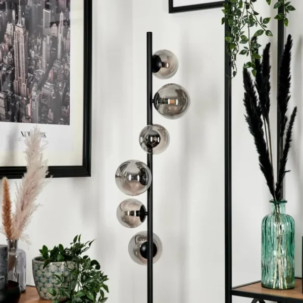 hofstein Lampadaire - Verre Remaisnil Fumé, 6 lumières* Lampes Modernes