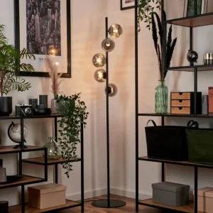hofstein Lampadaire - Verre Remaisnil Noir, 5 lumières* Lampes Modernes