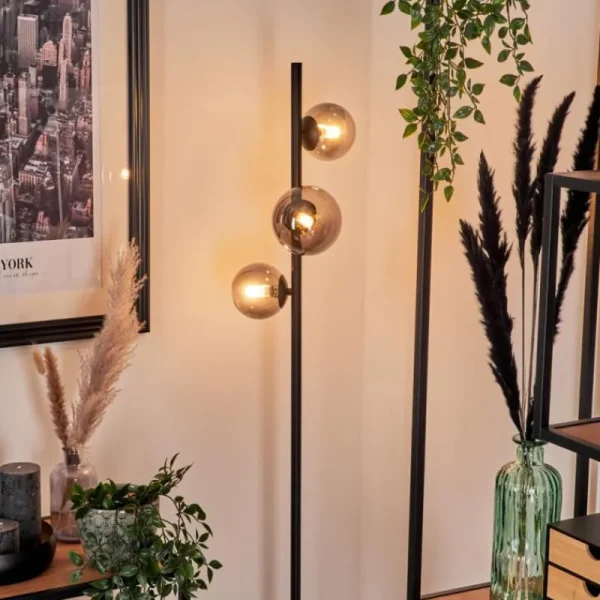 hofstein Lampadaire - Verre Remaisnil Fumé, 3 lumières* Lampes Modernes