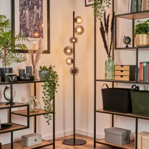 hofstein Lampadaire - Verre Remaisnil Fumé, 6 lumières* Lampes Modernes