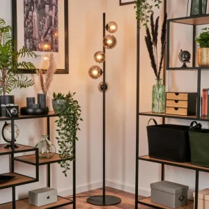 hofstein Lampadaire - Verre Remaisnil Fumé, 5 lumières* Lampes Modernes