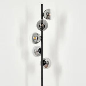 hofstein Lampadaire - Verre Remaisnil Clair, Fumé, 5 lumières* Lampes Modernes